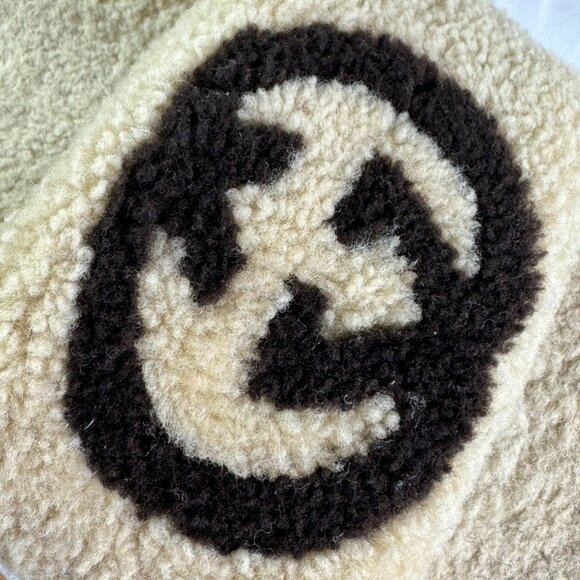 GUCCI 646225 Beige Interlocking GG Boa Slide Women's Sandals Made in Italy 40-10 - Picture 5 of 10